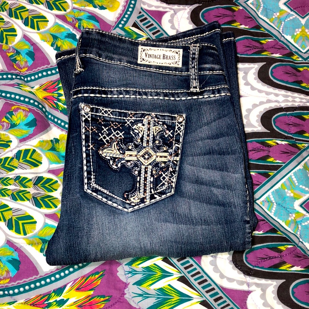 Vintage Brass Boor Cut Jeans